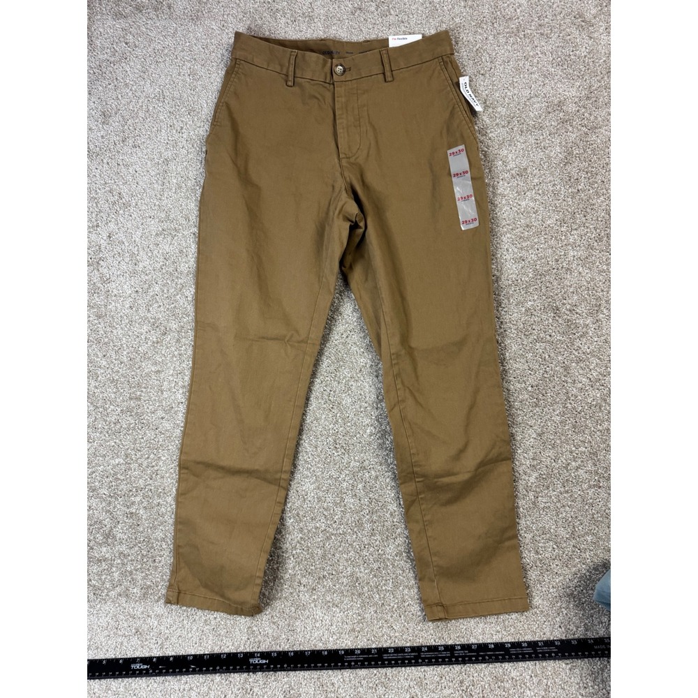Old Navy Mens Athletic Built-In Flex Tapered Chino Pants Brown 29x30 408050-05-1